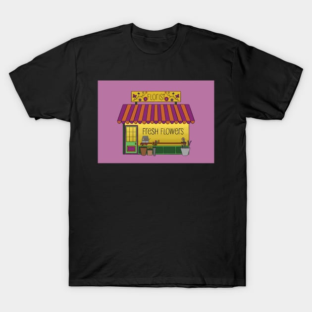 Florist shop illustration T-Shirt by Slepowronski